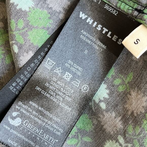 Whistles Green Winter Ditsy Sack Floral Pocket Relaxed Renewable Boho Dress S - Picture 12 of 14